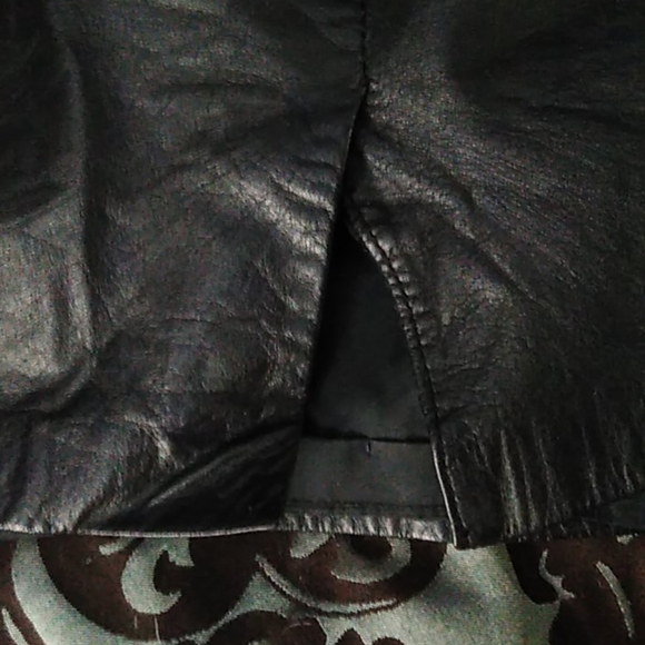 Vintage Black Leather Mini Skirt - Picture 3 of 6